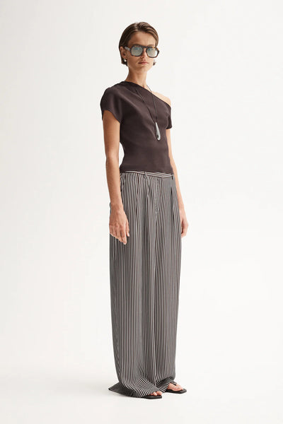 Serena Knit Off Shoulder Top - Chocolate