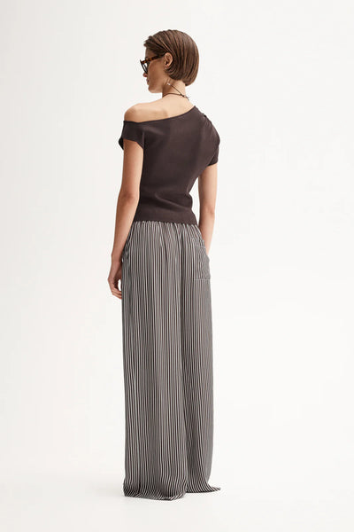 Serena Knit Off Shoulder Top - Chocolate