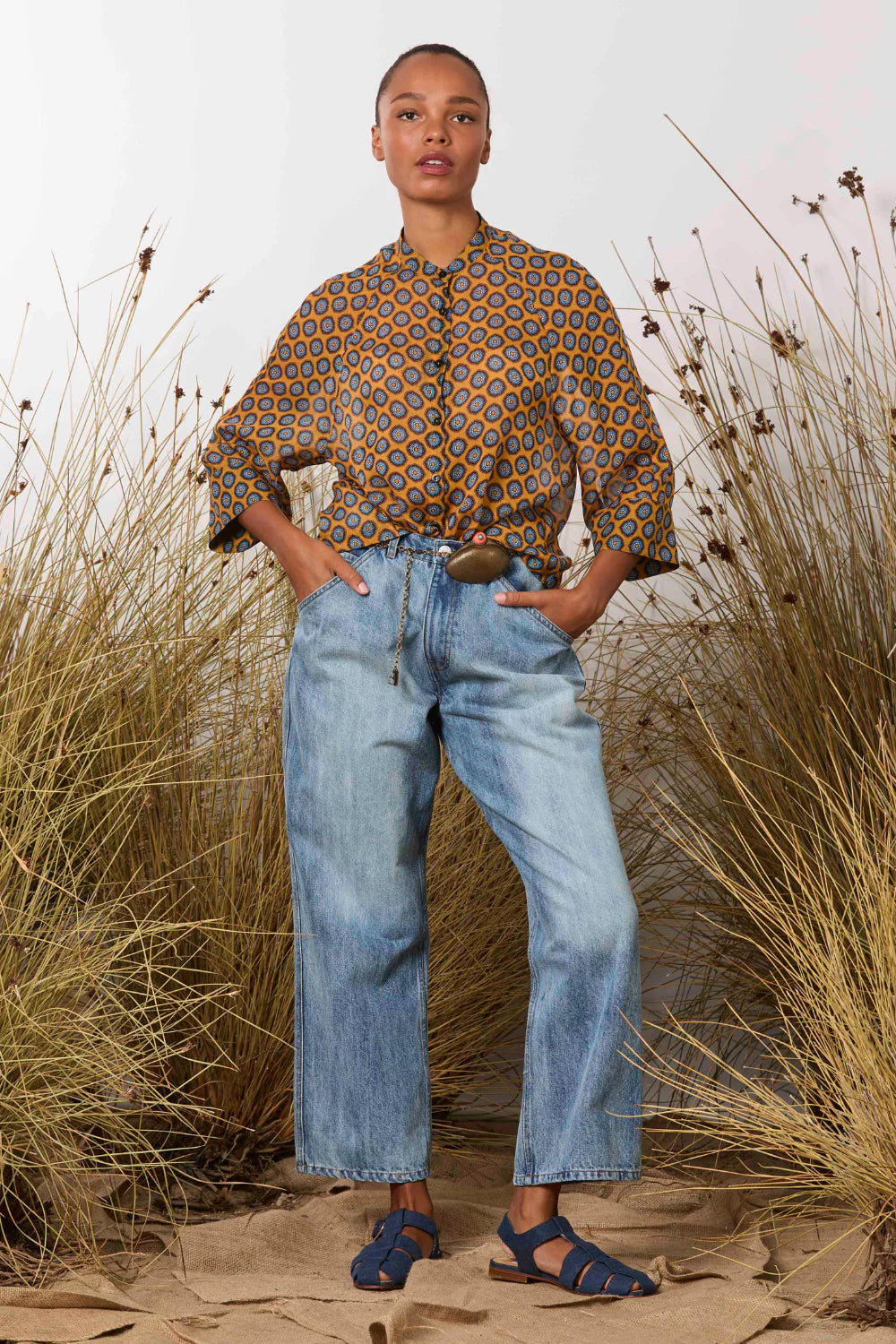 Sammy Shirt - Orange/Blue Retro