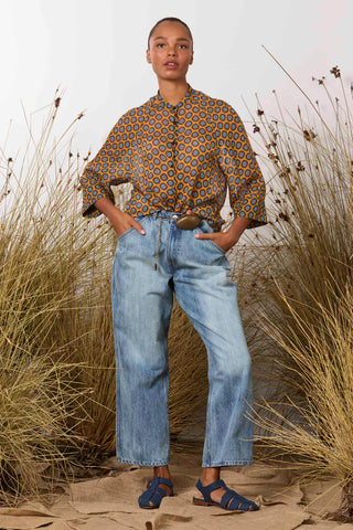 Sammy Shirt - Orange/Blue Retro