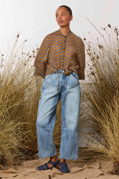 Sammy Shirt - Orange/Blue Retro
