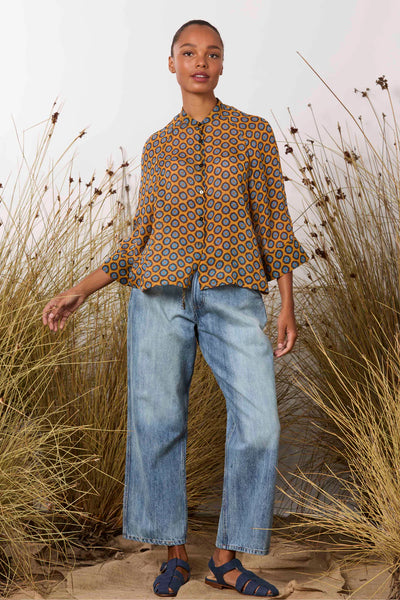 Sammy Shirt - Orange/Blue Retro