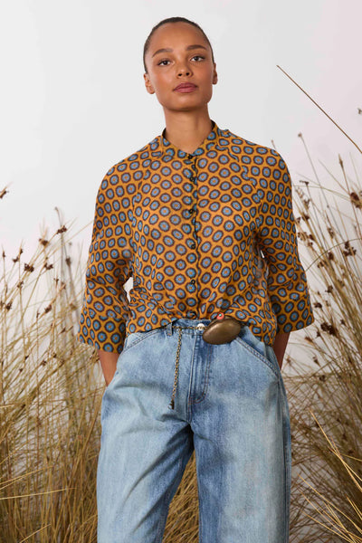 Sammy Shirt - Orange/Blue Retro
