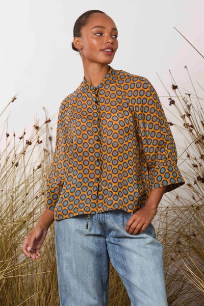 Sammy Shirt - Orange/Blue Retro