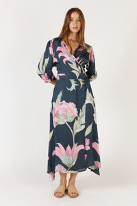 Ubud Wrap Dress - Navy