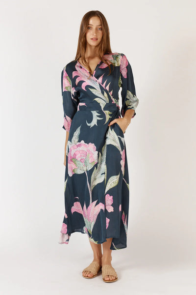 Ubud Wrap Dress - Navy