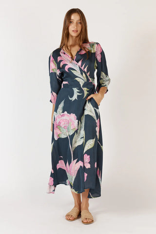 Ubud Wrap Dress - Navy