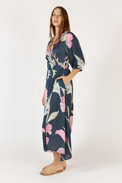 Ubud Wrap Dress - Navy