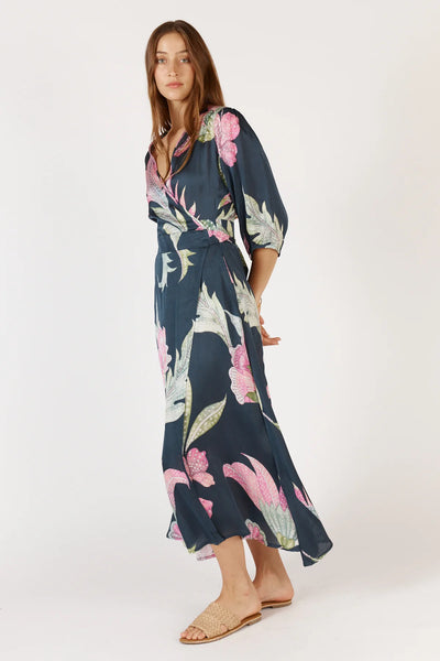 Ubud Wrap Dress - Navy