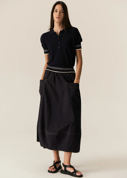 Lask Knit Polo - Ink/Ecru