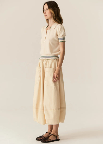 Lask Knit Polo - Ecru/Green