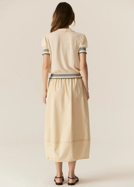 Lask Knit Polo - Ecru/Green