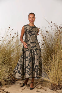 Softie Dress - Black/Bronze Floral