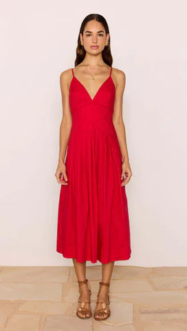 Margot Midi Dress - Red