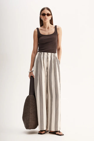 Milo Stripe Pant - Chocolate Stripe