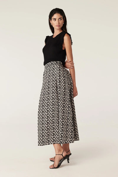 Drift Linen Skirt - Ripple Print