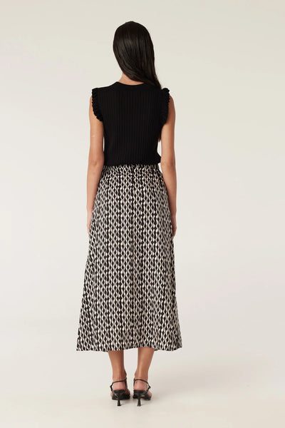 Drift Linen Skirt - Ripple Print