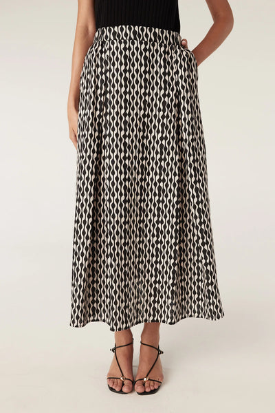 Drift Linen Skirt - Ripple Print