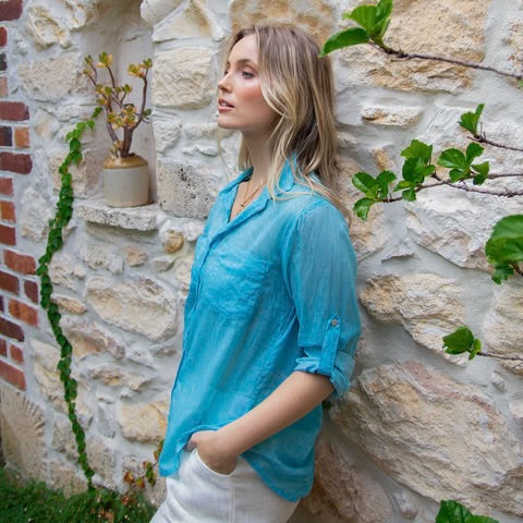 Hailey Shirt - Blue Curacao