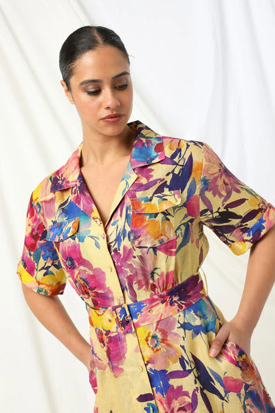 Eliana Shirt Dress - Golden Dusk