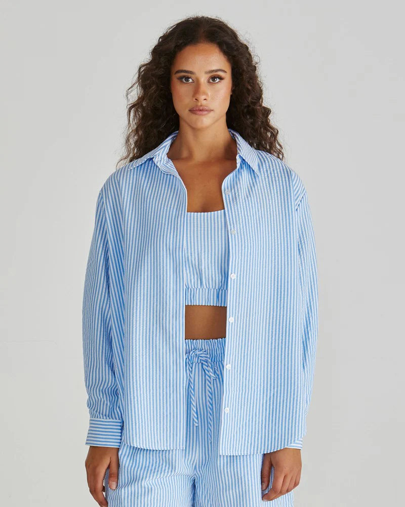Alani Shirt - Blue/White Stripe