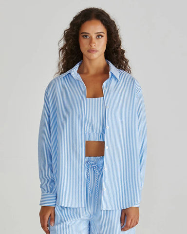 Alani Shirt - Blue/White Stripe