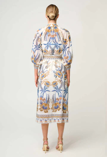 Carmen Silk Cotton Maxi Dress - Golden Medina