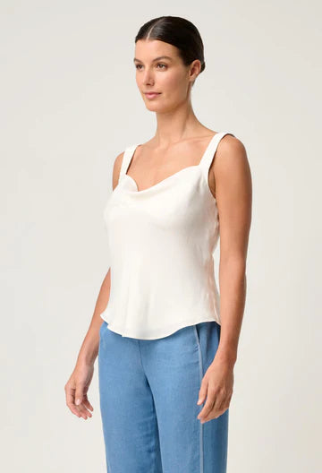 Delray Reversible Cupro Cowl & V Neck Cami - Ivory