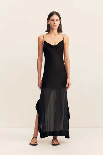 Edie Cowl Maxi Dress - Black