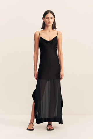 Edie Cowl Maxi Dress - Black