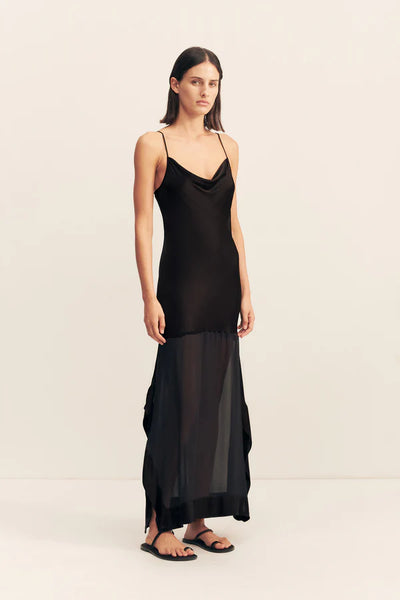 Edie Cowl Maxi Dress - Black