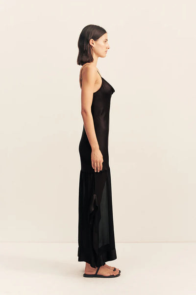 Edie Cowl Maxi Dress - Black