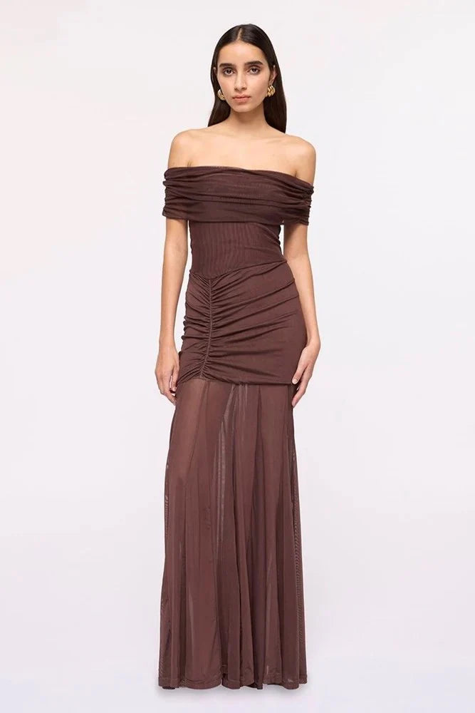 Phoenix Bustier Maxi Dress - Chocolate