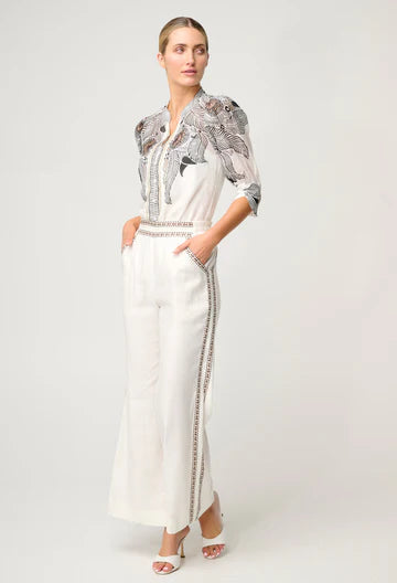 Leila Silk Cotton Shirt - Ivory Casablanca