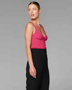Good Fortune Knit Singlet - Ruby Pink