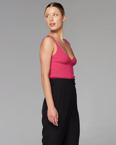 Good Fortune Knit Singlet - Ruby Pink
