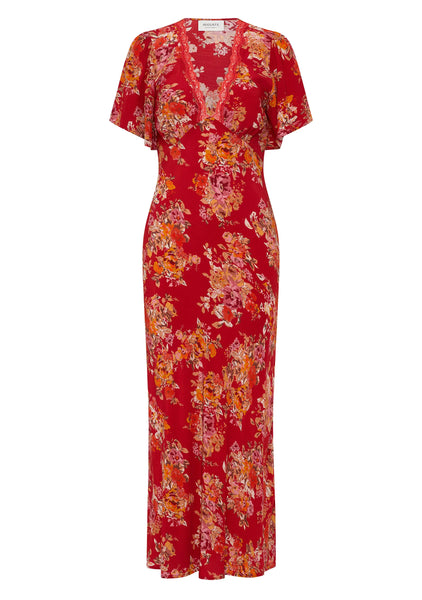 Calais Midi Dress - Red