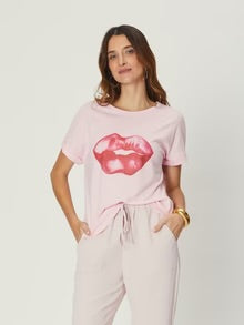 Jade Relaxed Tee - Lips Pink