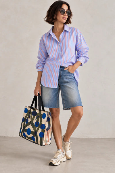 Darby Shirt - Cornflower Multi Stripe - et seQ fashion