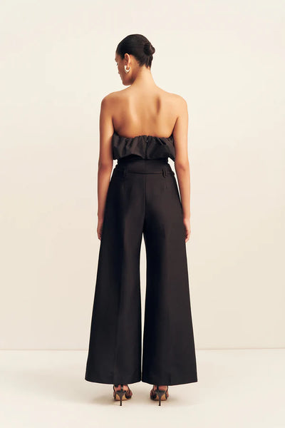 Otis Wide Leg Belted Pant - Black