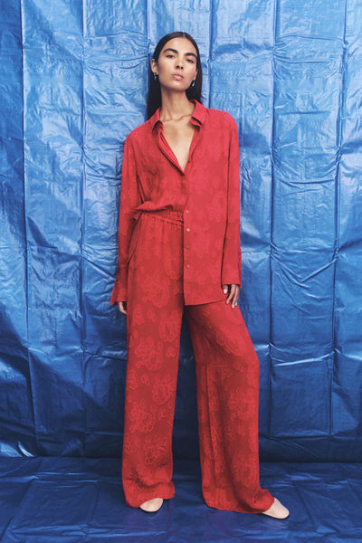 Bowery Drawstring Pant - Cherry - et seQ fashion