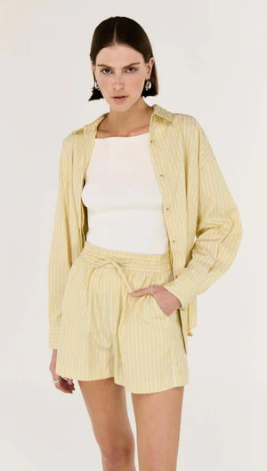 Zeno Striped Shorts - Butter Yellow