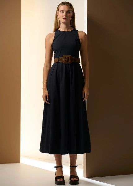 Odette Belted Dress - Ink - et seQ fashion