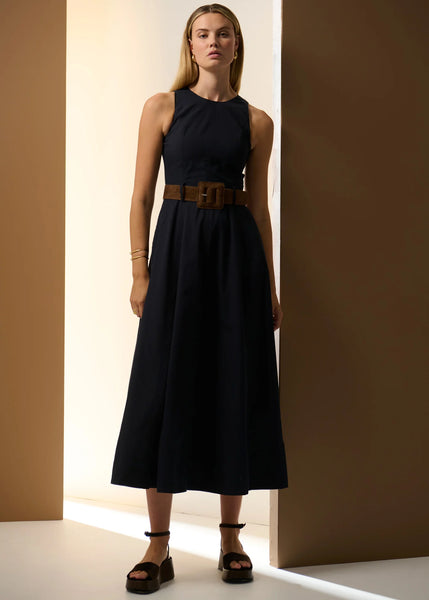 Odette Belted Dress - Ink - et seQ fashion