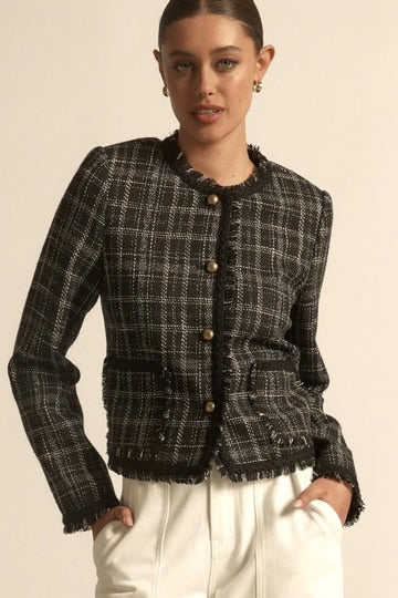 Quill Jacket - Black Porcelain Check