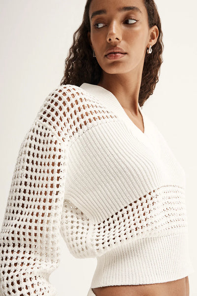 Aria Knit Jumper - White - et seQ fashion