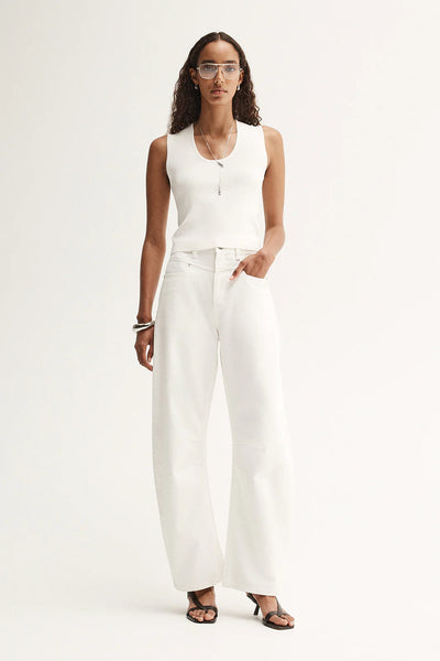 Chelsea Denim Barrel Leg Jean - Ivory - et seQ fashion