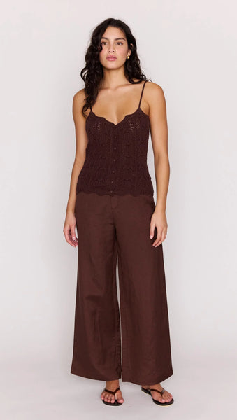Sienna Pointelle Knit Cami - Chocolate - et seQ fashion