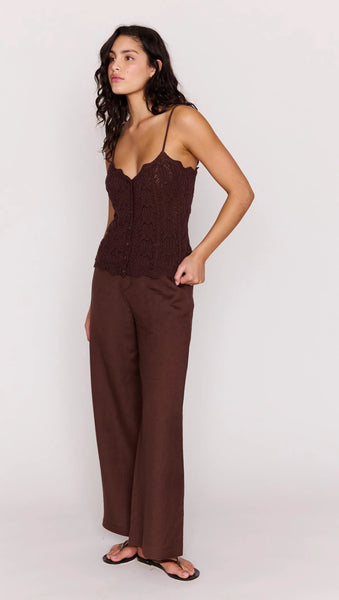 Sienna Pointelle Knit Cami - Chocolate - et seQ fashion