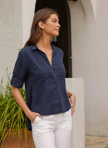 Split Back Button Down Shirt - Endless Sea - PRE ORDER